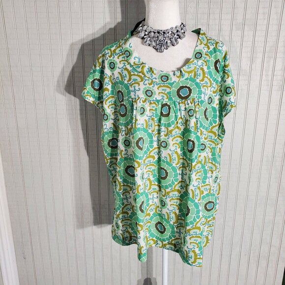 MOSSIMO BLOUSE GREEN SLEEVELESS POLYESTER SIZE 24-26W(3X) - Picture 1 of 8